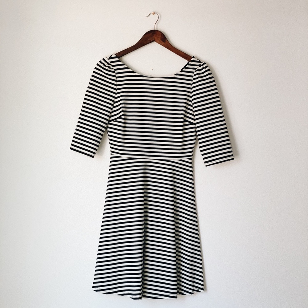 Black and White Striped Dress
